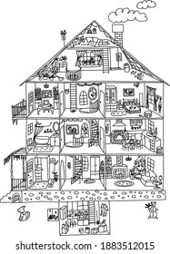 50+ Best pics Inside House Coloring Pages : Hard Coloring Sheets