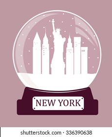 New York Christmas Glass Snow Ball.