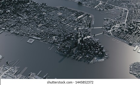 New York City 3d Map. Manhattan 3d Map