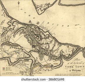 NEW YORK - DEC 11, 2015 -Map Of The Siege Of Yorktown, Virginia, 1781, 