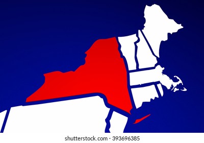 New York NY State United States Of America 3d Animated State Map