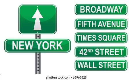 New York Street signs. Vector File available.