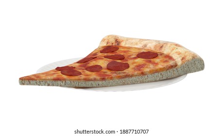 New York Style Pizza 3D Illustration On White Background