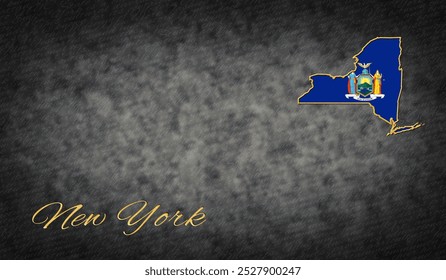 New York Symbols, Map of New York Background - Powered by Shutterstock