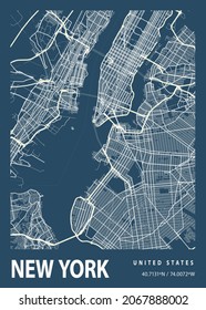 New York - United States Blueprint City Map is one of the coolest city map designs for you. This is a print-ready graphic. Use for Printable products