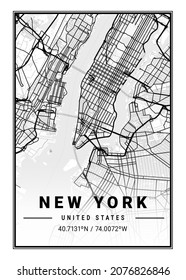 New York - United States Light City Map