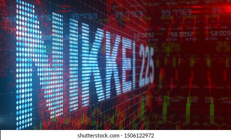 NEW YORK, USA - September 2019: Nikkei 225 Is A Stock Market Index For The Tokyo Stock Exchange - Conceptual 3D Render