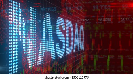 NEW YORK, USA - September 2019: Nasdaq Stock Market Is An American Stock Exchange In New York - Conceptual 3D Render