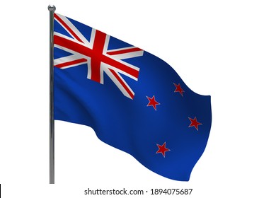 New Zealand Flag On Pole Metal Stock Illustration 1894075687 | Shutterstock