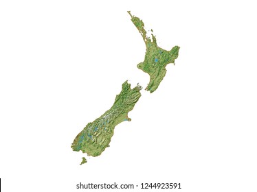 New Zealand Map (3D Illustration)