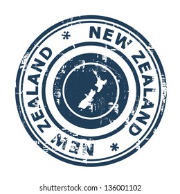 New Zealand Passport Stamp Isolated On A White Background.