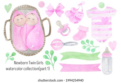 Download Watercolor Twins High Res Stock Images Shutterstock