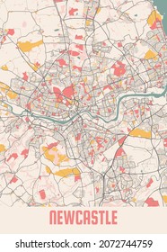 Newcastle - United Kingdom Chalk City Map