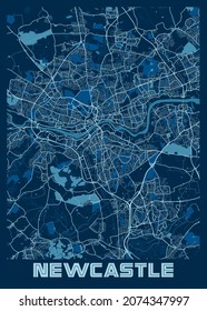 Newcastle - United Kingdom Peace City Map