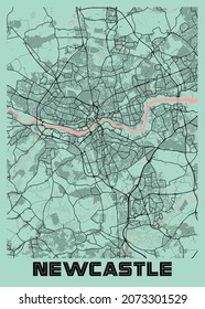 Newcastle - United Kingdom Peony City Map