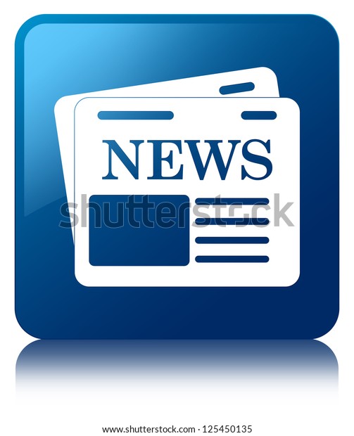 News paper\
icon glossy blue reflected square\
button