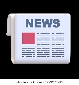 News Reader Application Interface Isolated 3d Icon Illustration
