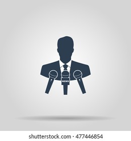 News Reporter Icon. Concept Illustration For Design.