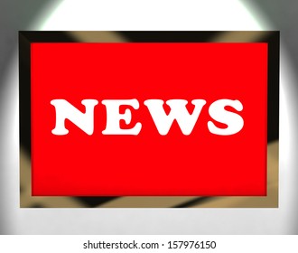 News Screen Shows Media Newspaper Information Stock Illustration ...