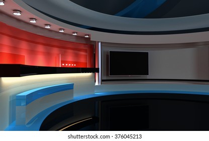 Tv Studio News Studio Perfect Backdrop Stock Illustration 410948167