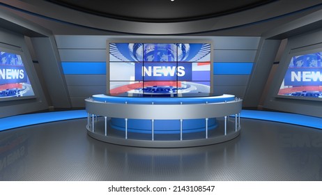 News Studio Backdrop Tv Shows On Stock Illustration 2143108547 ...