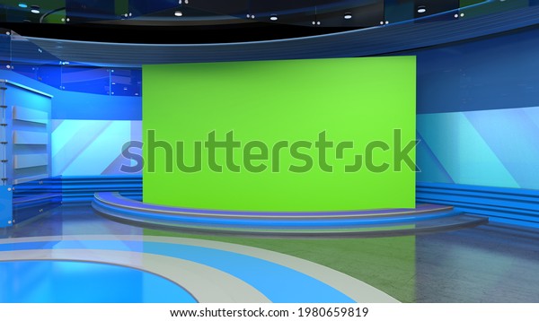 News Studio Backdrop Tv Shows On Stock Illustration 1980659819 ...