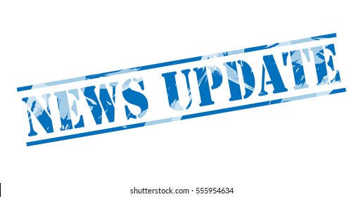 News Update Blue Stamp On White Background