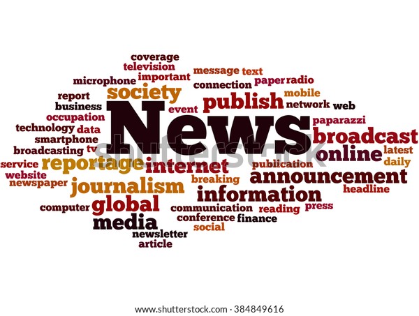 News Word Cloud Concept On White Stock Illustration 384849616