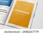 Newspaper Advertising Banner Mockup 3D Rendering Isolated Background