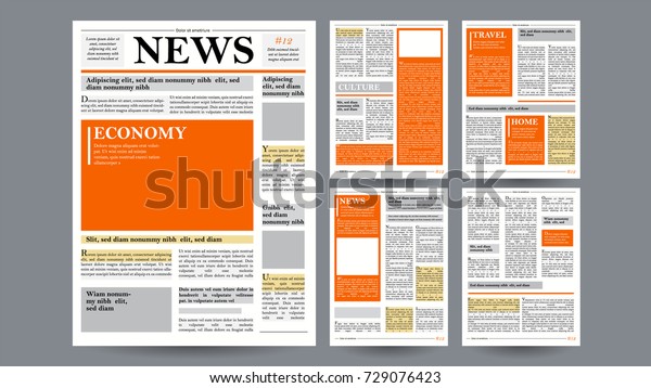 新聞デザインテンプレート 財務記事 広告ビジネス情報 世界ニュース経済の見出し 画像の空白 分離型イラスト のイラスト素材