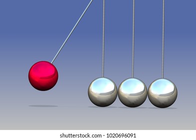 Newton cradle - 3D render