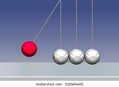 Newton cradle - 3D render