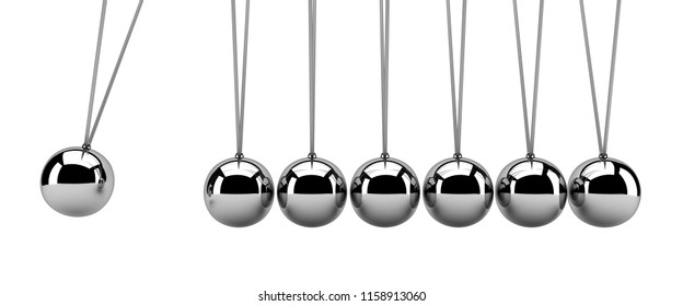 Newtons Cradle Isolated On White 3d Stock Illustration 1158913060 