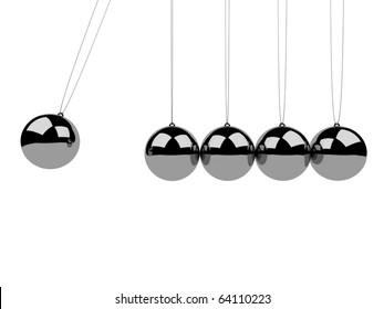 Newtons Cradle Isolated On White 3d Stock Illustration 1158913060 ...