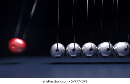 Newtons Cradle Pendulum Perpetual Motion Rendering Stock Illustration ...