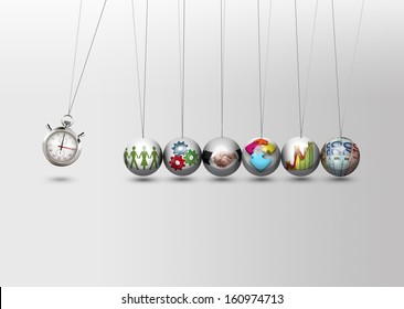 Newtons Cradle - Time Management Concept