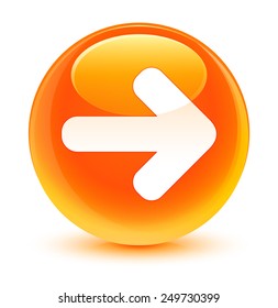 Next Arrow Icon Glassy Orange Button