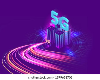 Next generation 5G highspeed internet connection- 3d image
