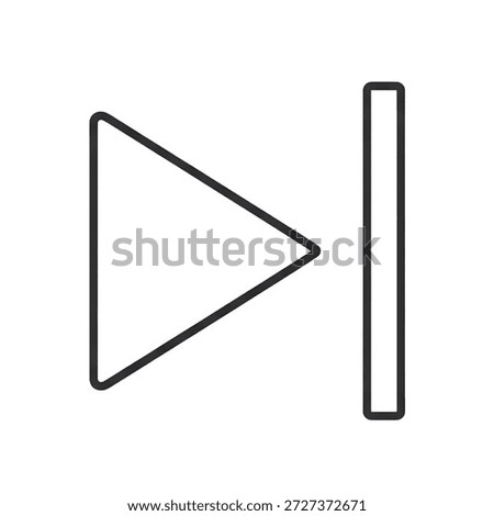 Next track media player button outline icon for multimedia navigation applications