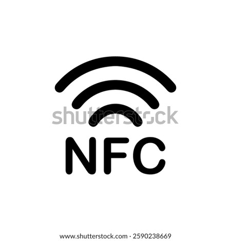 nfc icon vector wireless pay payment. Cashless pay sign isolated.