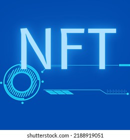 NFT Title On Blue Bkg With Tech Sign