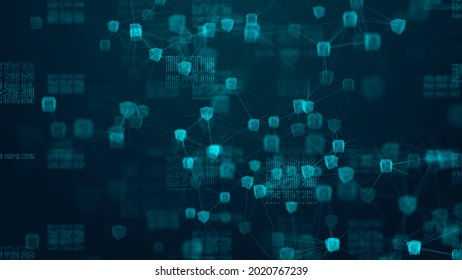NFTs or NFT is a non-fungible tokens. They act as a non-duplicable digital certificate of ownership for any assigned digital asset - 3D Illustration rendering