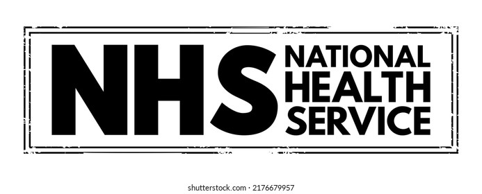 NHS National Health Service - Comprehensive Public-health Service Under Government Administration, Acronym Text Concept Stamp