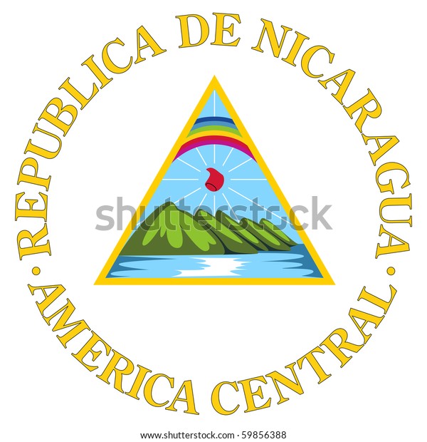Nicaragua Coat Arms Seal National Emblem Stock Illustration 59856388