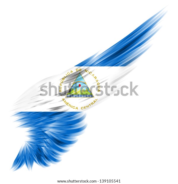 Nicaragua Flag On Abstract Wing White Stock Illustration 139105541 ...