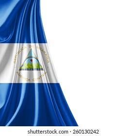 Nicaragua flag and white background