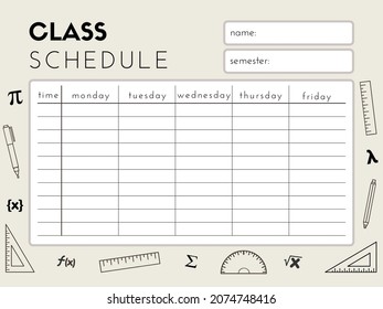 Nice and beautiful class schedule 