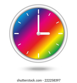 Caius Mis Wonderbaarlijk Nice Clock Icon Beautiful Rainbow Pattern Stock Illustration 222258397