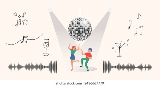 nice music disco ball and dance - Powered by Shutterstock