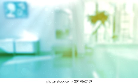 Nice Overexposed Soft Focus Sunny Hospital Room , Abstract 3D Illustration